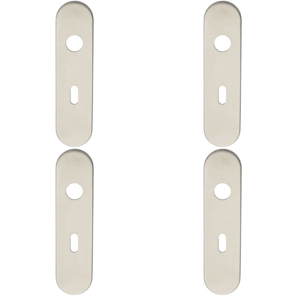 4x PAIR Steel Inner Backplate Safety Lever 57mm Fixing Centres Satin Steel