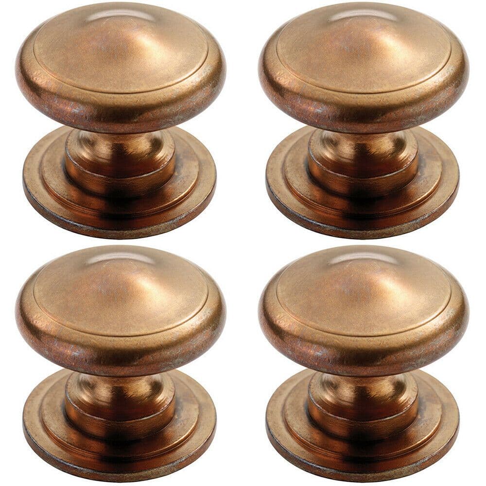 4x Cottage Cupboard Door Knob 38mm Diameter Solid Bronze Cabinet Handle