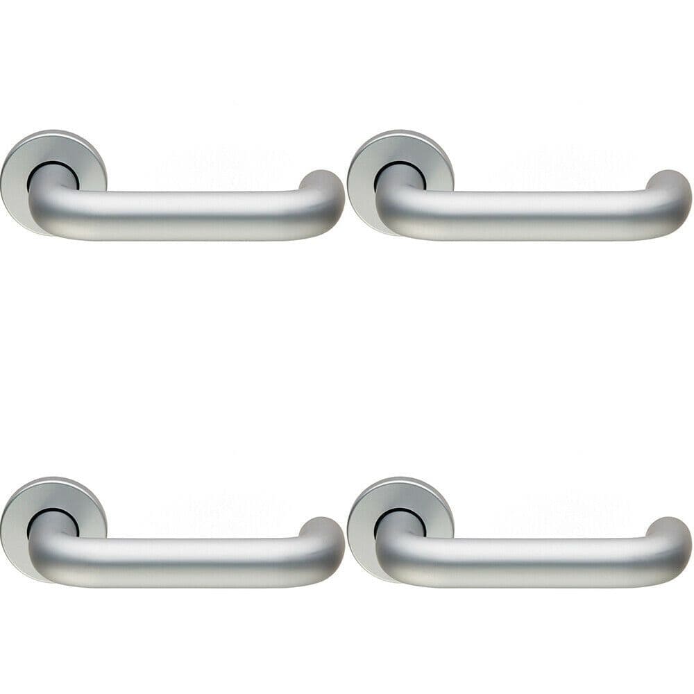 4x PAIR 19mm Round Bar Safety Lever on Round Concealed Fix Satin Aluminium