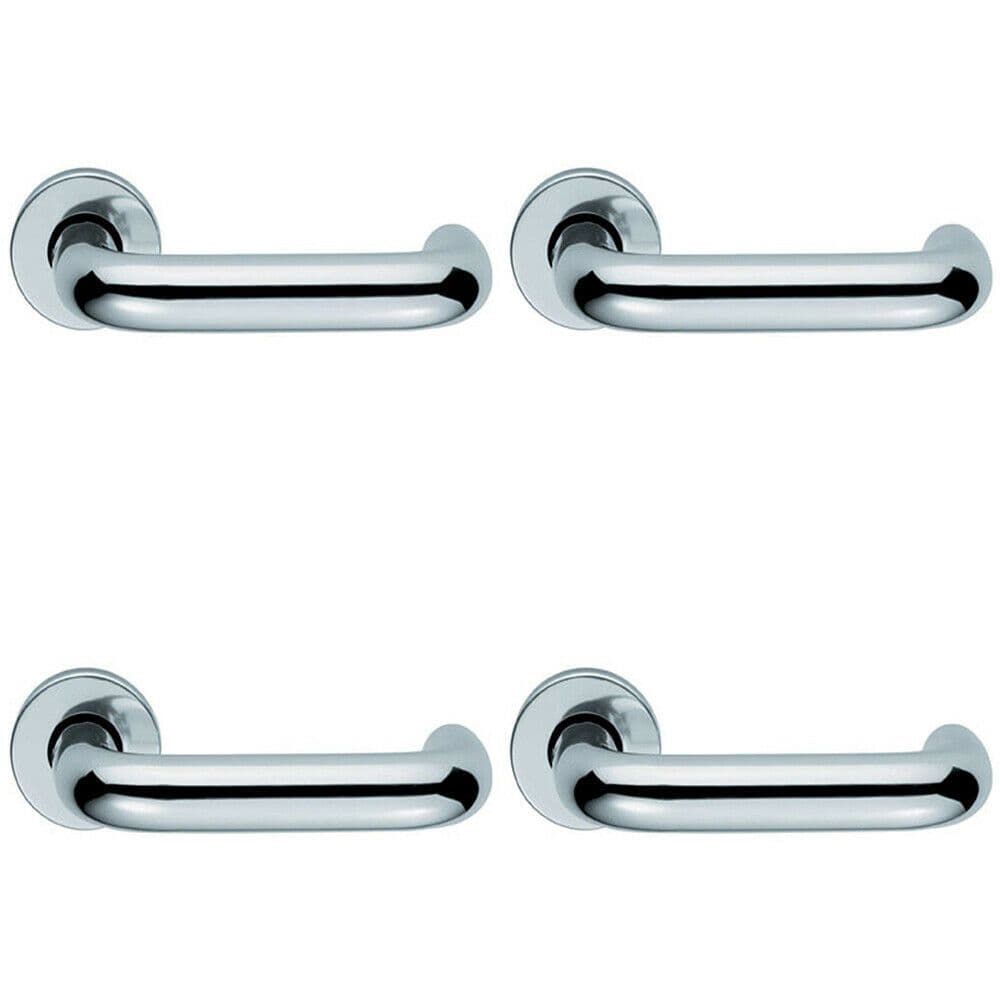 4x PAIR 22mm Round Bar Safety Lever Concealed Fix Round Polished Aluminium
