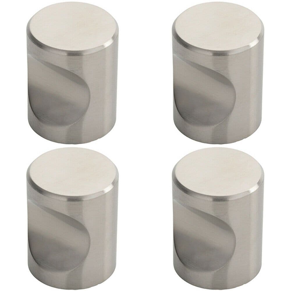 4x Cylindrical Cupboard Door Knob 30mm Diameter Stainless Steel Cabinet Handle