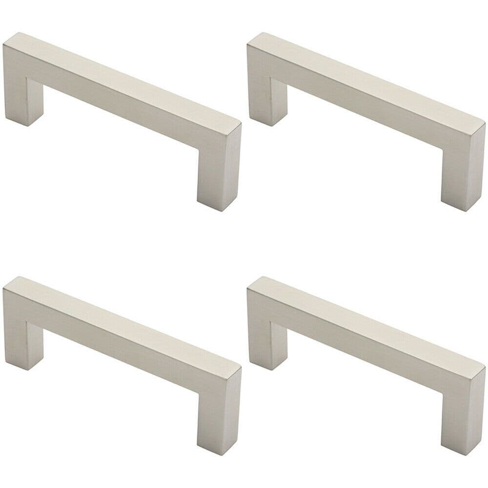 4x Square Mitred Door Pull Handle 169 x 19mm 150mm Fixing Centres Satin Steel
