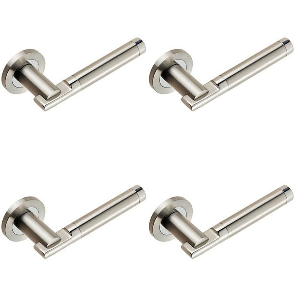 4x PAIR Round Bar Handle on 52mm Round Concealed Fix Polished Satin Steel