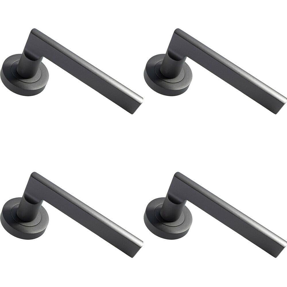 4x PAIR Straight Plinth Mounted Handle on Round Concealed Fix Matt Bronze