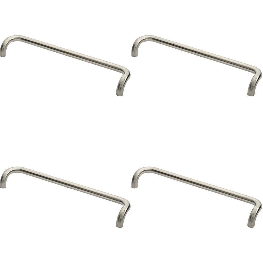 4x Cranked Pull Handle 630 x 30mm 600mm Fixing Centres Satin Stainless Steel