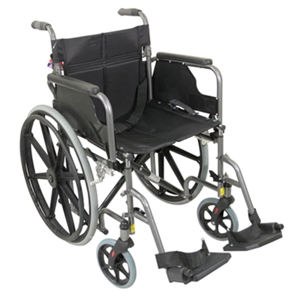 Deluxe Self Propelled Steel Wheelchair Semi Foldable Design Hammered Finish