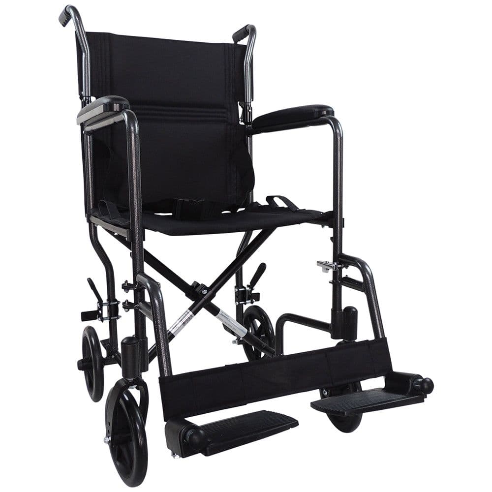 Compact Attendant Propelled Lightweight Aluminium Transit Wheelchair - Hammered