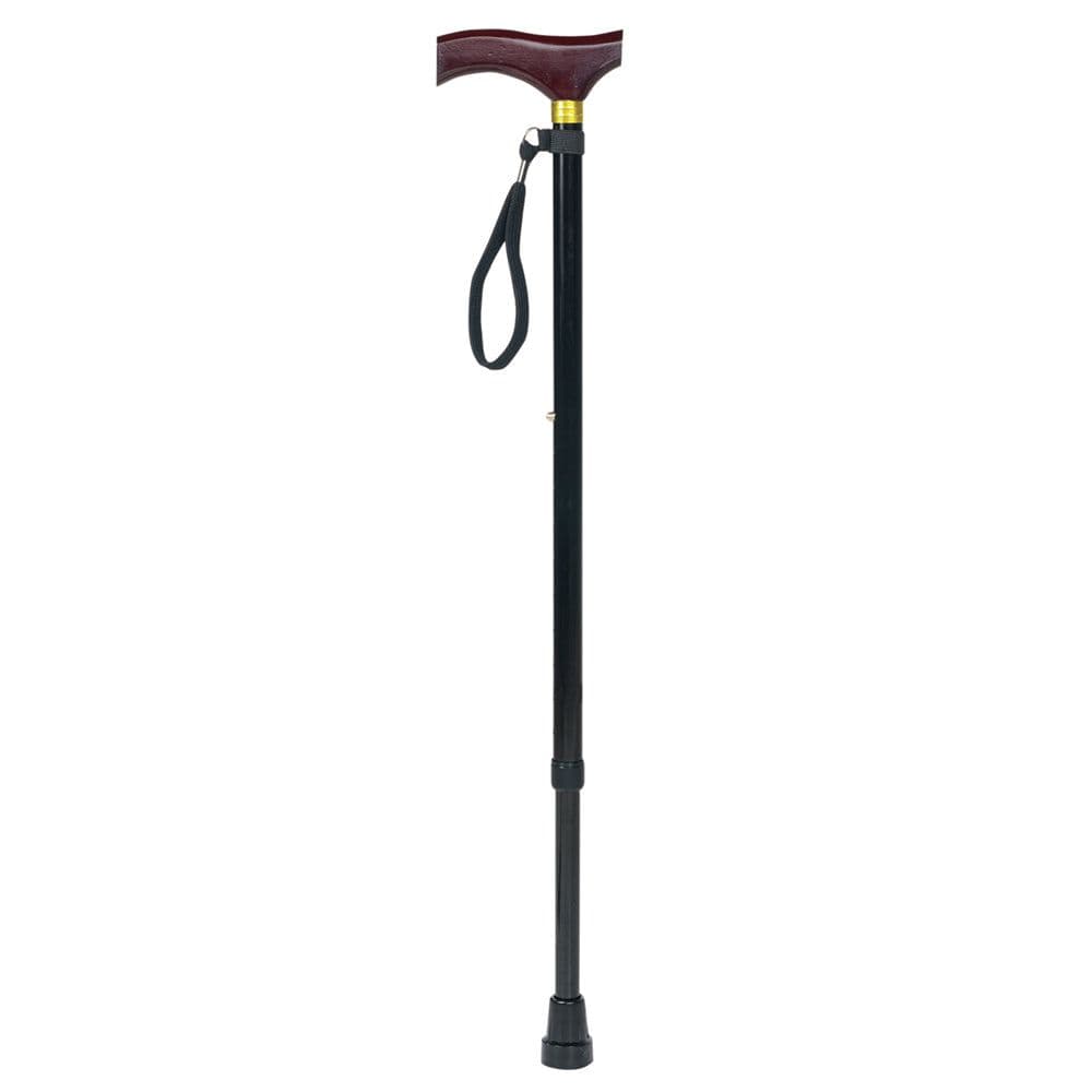 Extending Walking Stick Ergonomic Wooden Handle 10 Height Settings