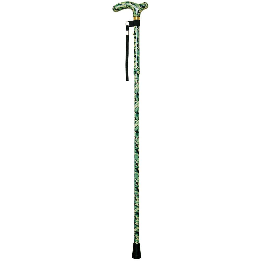 Deluxe Ambidextrous Foldable Walking Cane 5 Height Settings Camoflauge