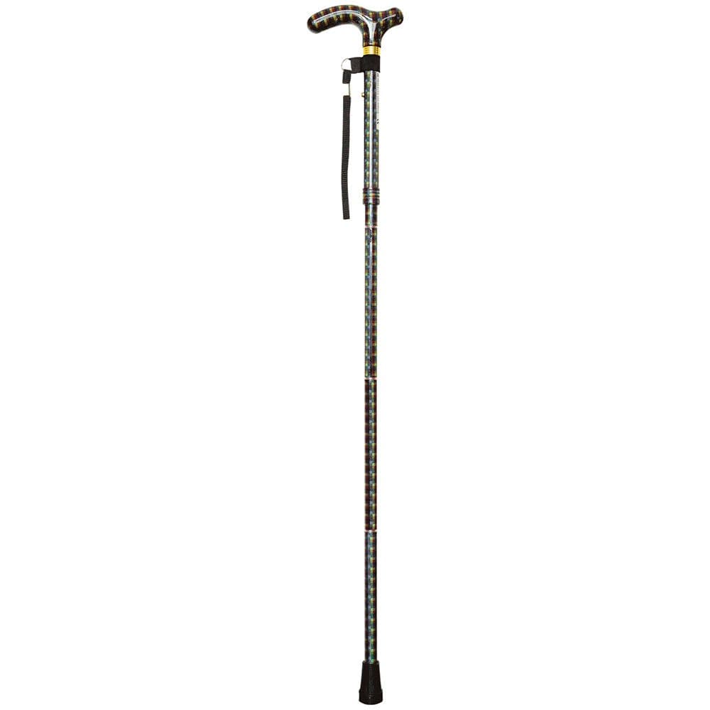 Deluxe Ambidextrous Foldable Walking Cane 5 Height Settings Homme Design