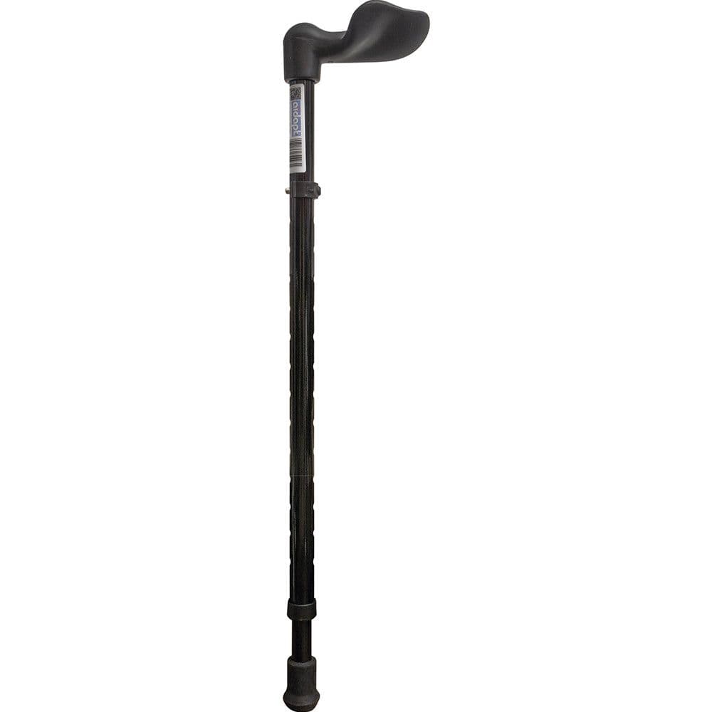 Right Handed Ergonomic Handled Walking Stick Telescopic Height Gloss