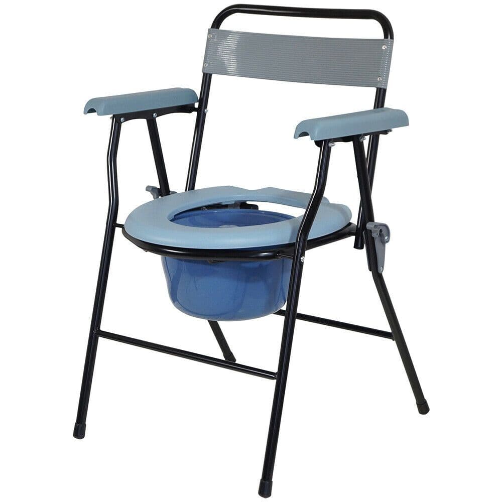 Lightweight Folding Commode Chair 7 Litre Pail Lid Weight Limit