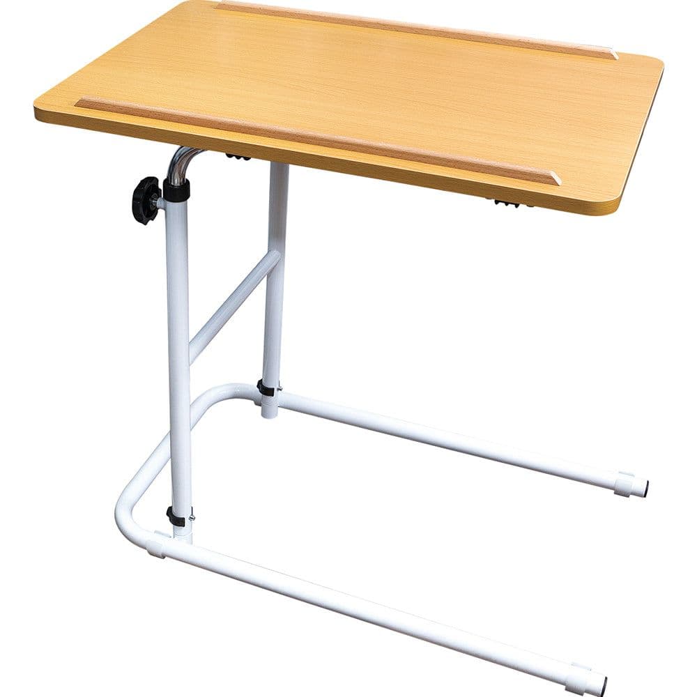 Beech Overbed Table Height Angle Adjustable 600 x 400mm Surface Area
