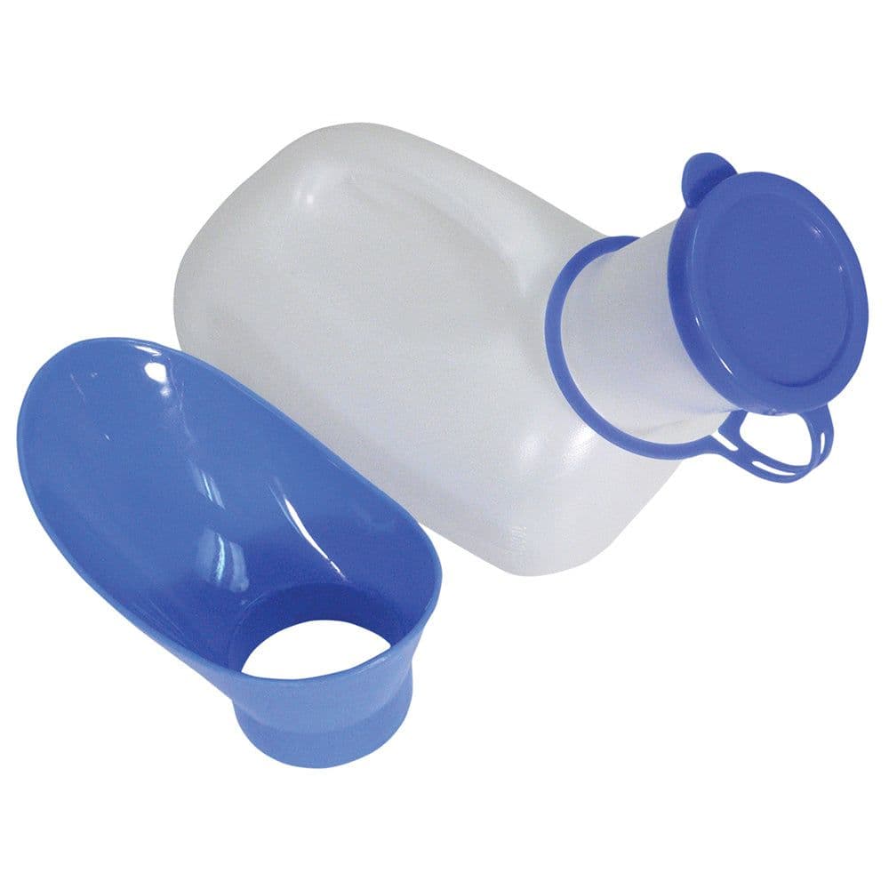 Portable Urinal Male Female Use Anti Spill Lid 1 Litre Capacity