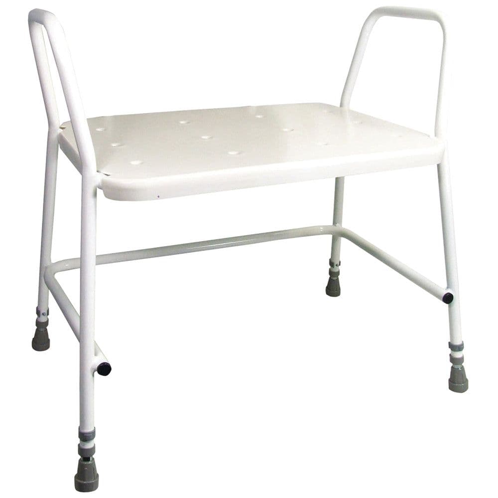 Bariatric Tubular Steel Shower Stool - Height Adjustable - Clip on Seat - 254kg