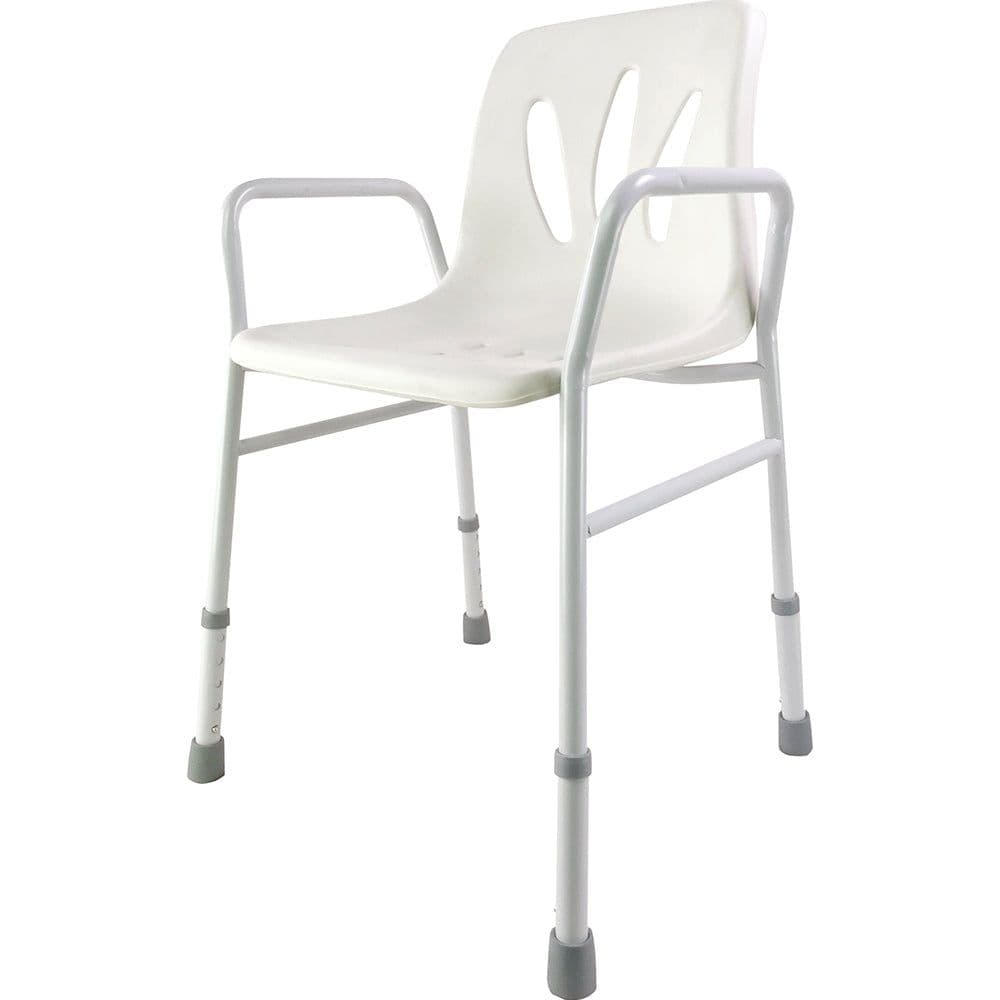 Height Adjustable Bathroom Shower Chair 820mm to 920mm Built Drainage Holes