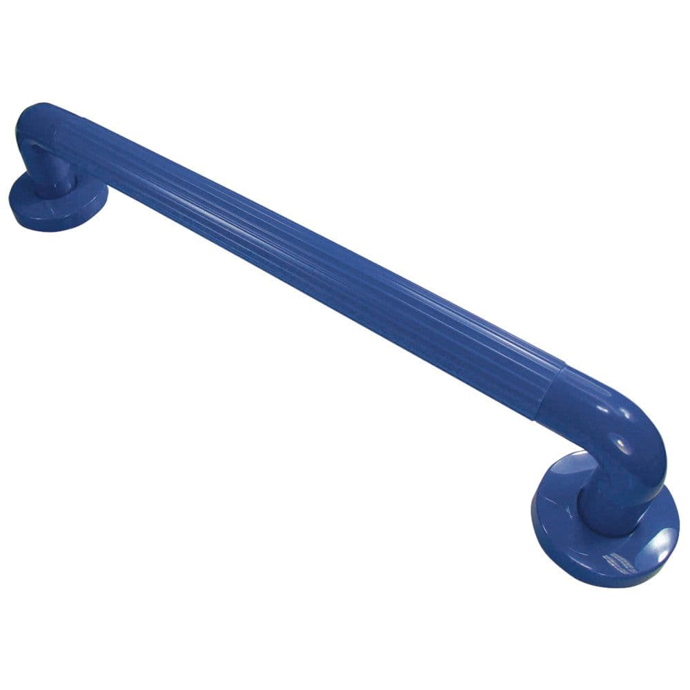 Ribbed UPVC Plastic Grab Bar 450mm Length 32mm Tube Reinforced Fixings