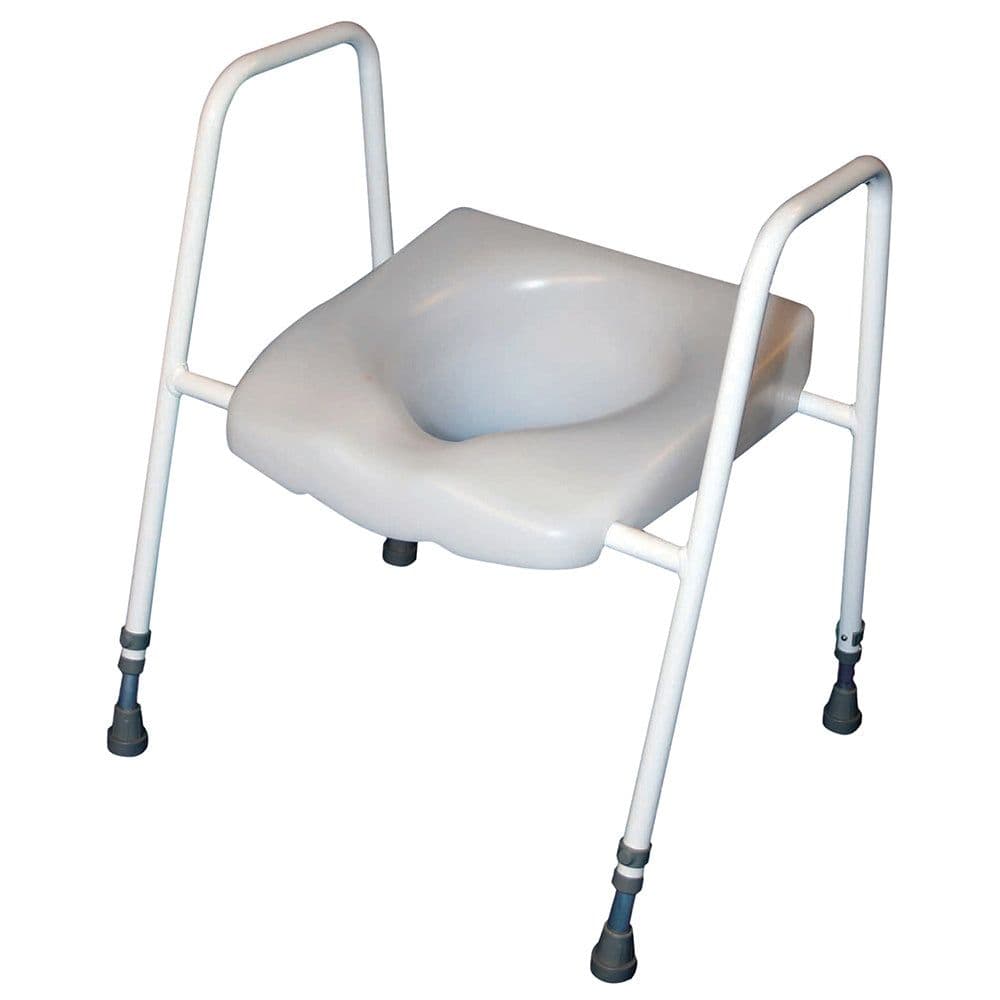 Free Standing Toilet Seat Frame Easy Clean Clip on Seat Adjustable Height