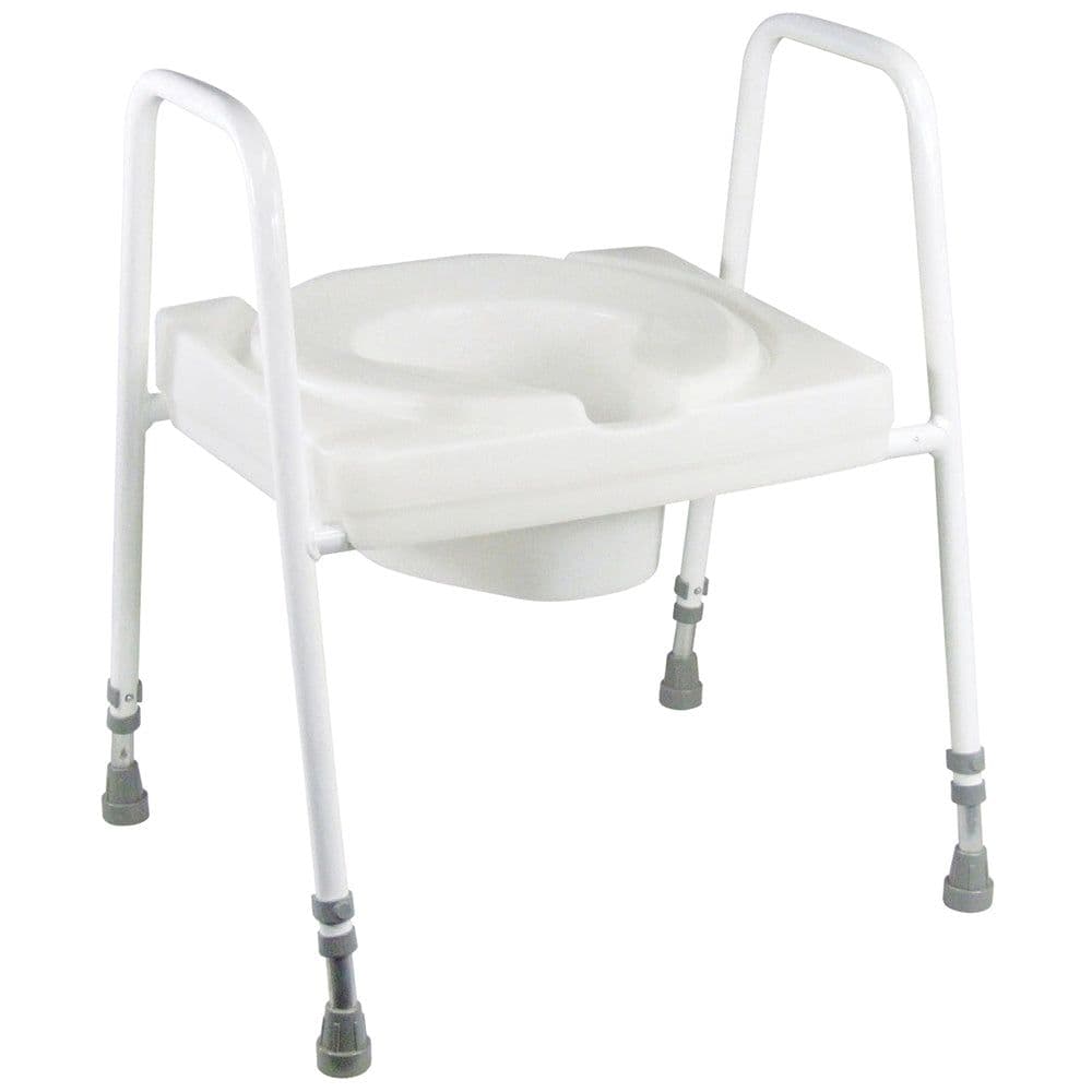 Large One Piece Toilet Seat Frame Height Adjustable Weight Limit