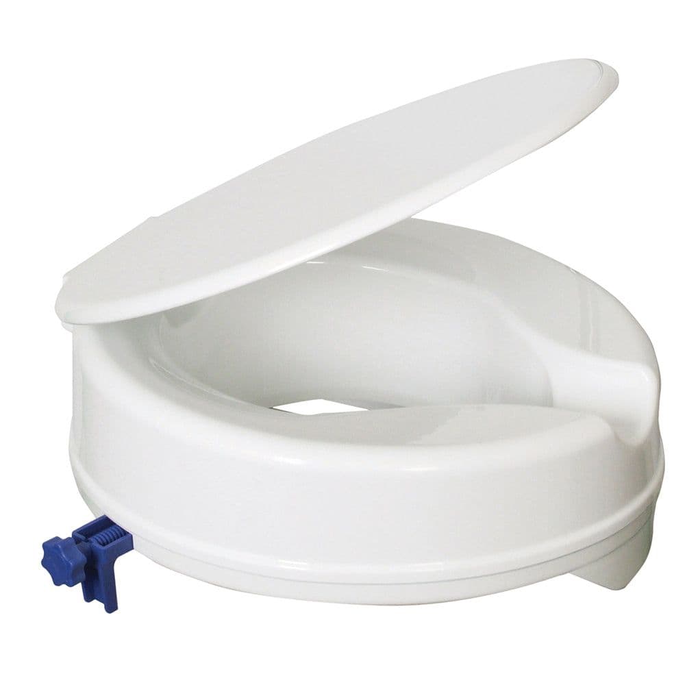 Plastic Raised Toilet Seat Lid 4 Inch Height Fits Most UK Toilet Bowls