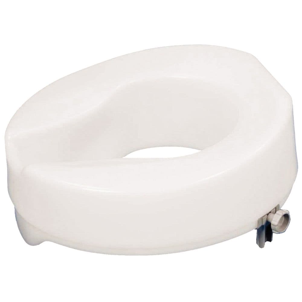 Easy Fit Raised Plastic Toilet Seat Raised 2 Inches Anti Bacterial Finish