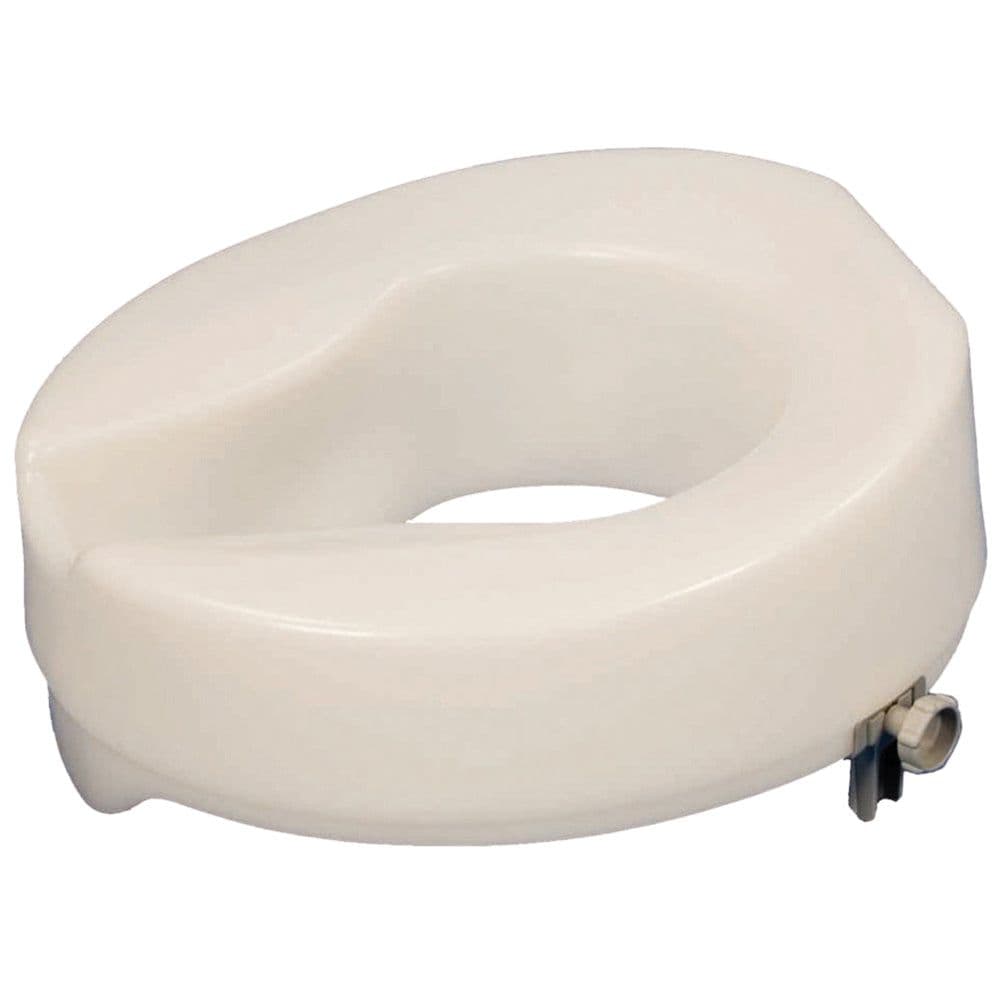 Easy Fit Raised Plastic Toilet Seat Raised 4 Inches Anti Bacterial Finish