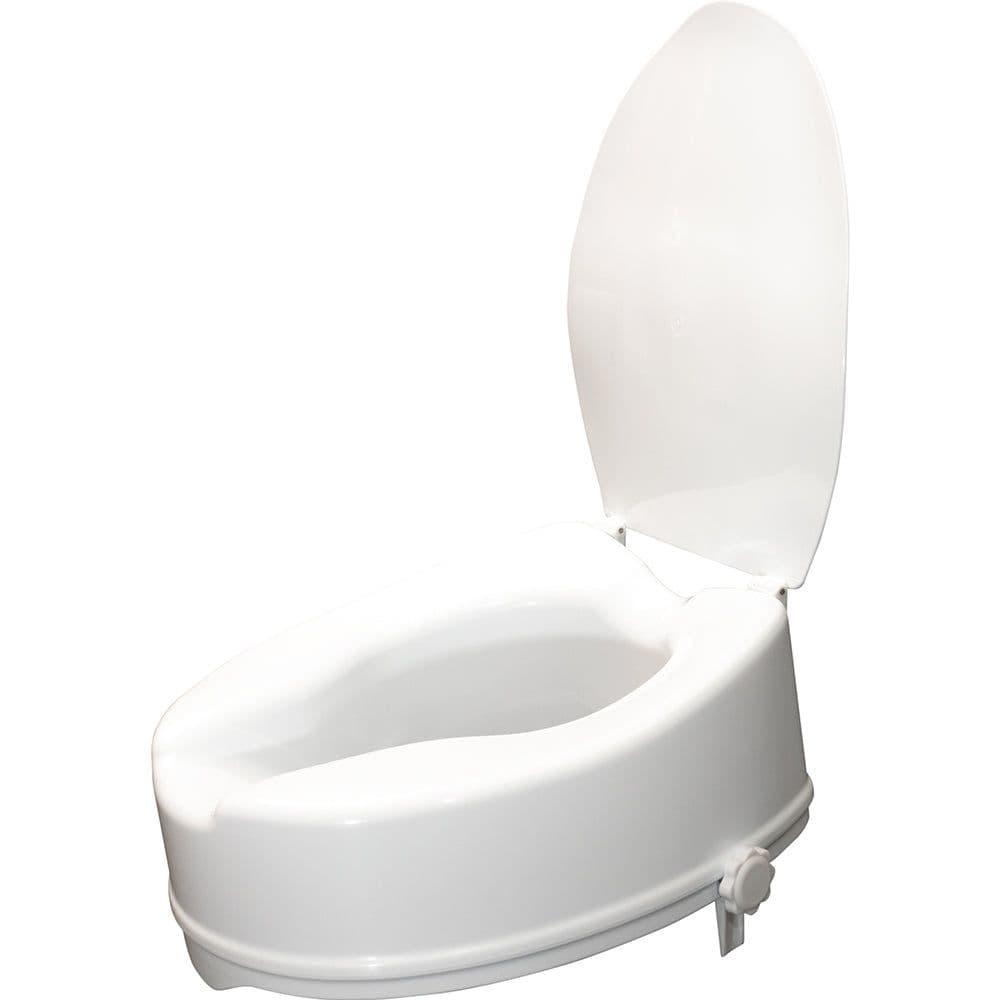 Ergonomic Raised Plastic Toilet Seat Lid 6 Inch Height Easy Install