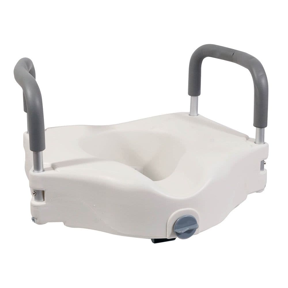 Ergonomic Raised Plastic Toilet Seat Arms 6 Inch Height Easy Install