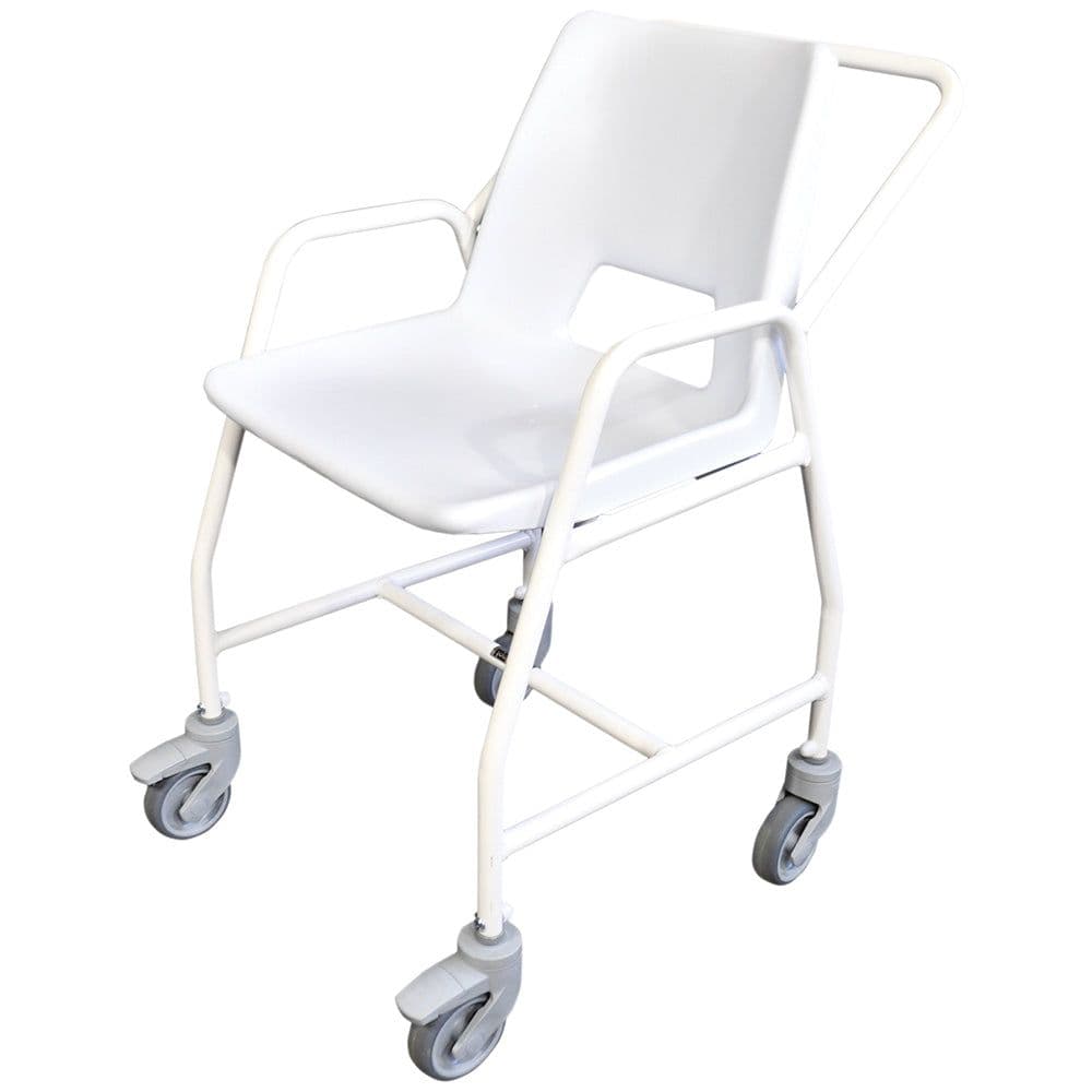Mobile Shower Chair Castors 2 Brake Design Fixed Height Easy to Clean