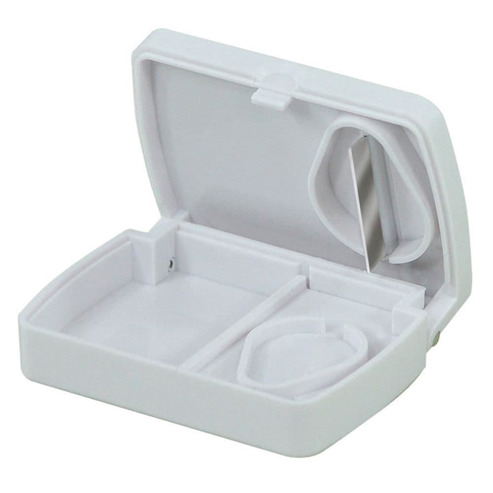 Portable Pill Storage Box Tablet Splitter Compact Storage Tray