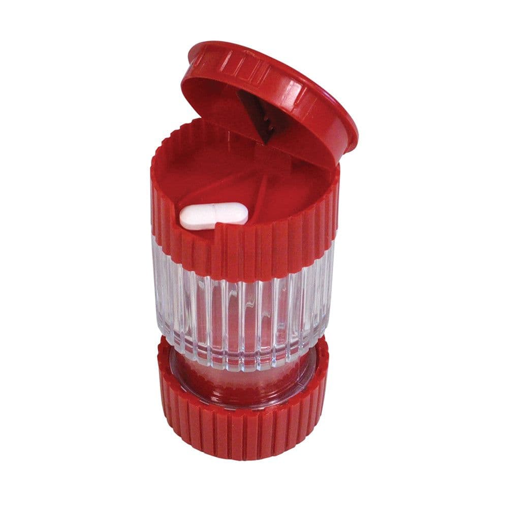 3 1 Pill Cutter Crusher Storage Integrated Safety Blade Plastic