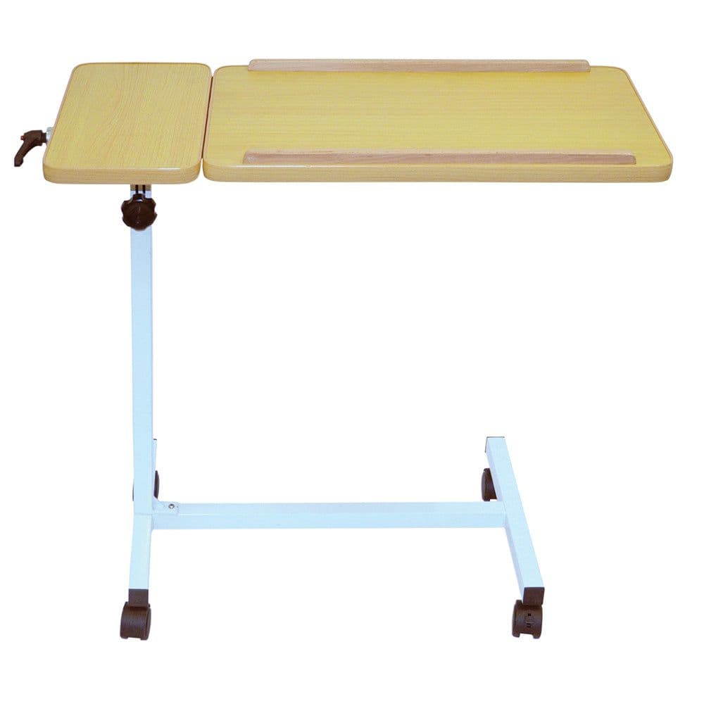 Purpose Overbed Wheeled Table Dual Section Table Tilting Mobile Table