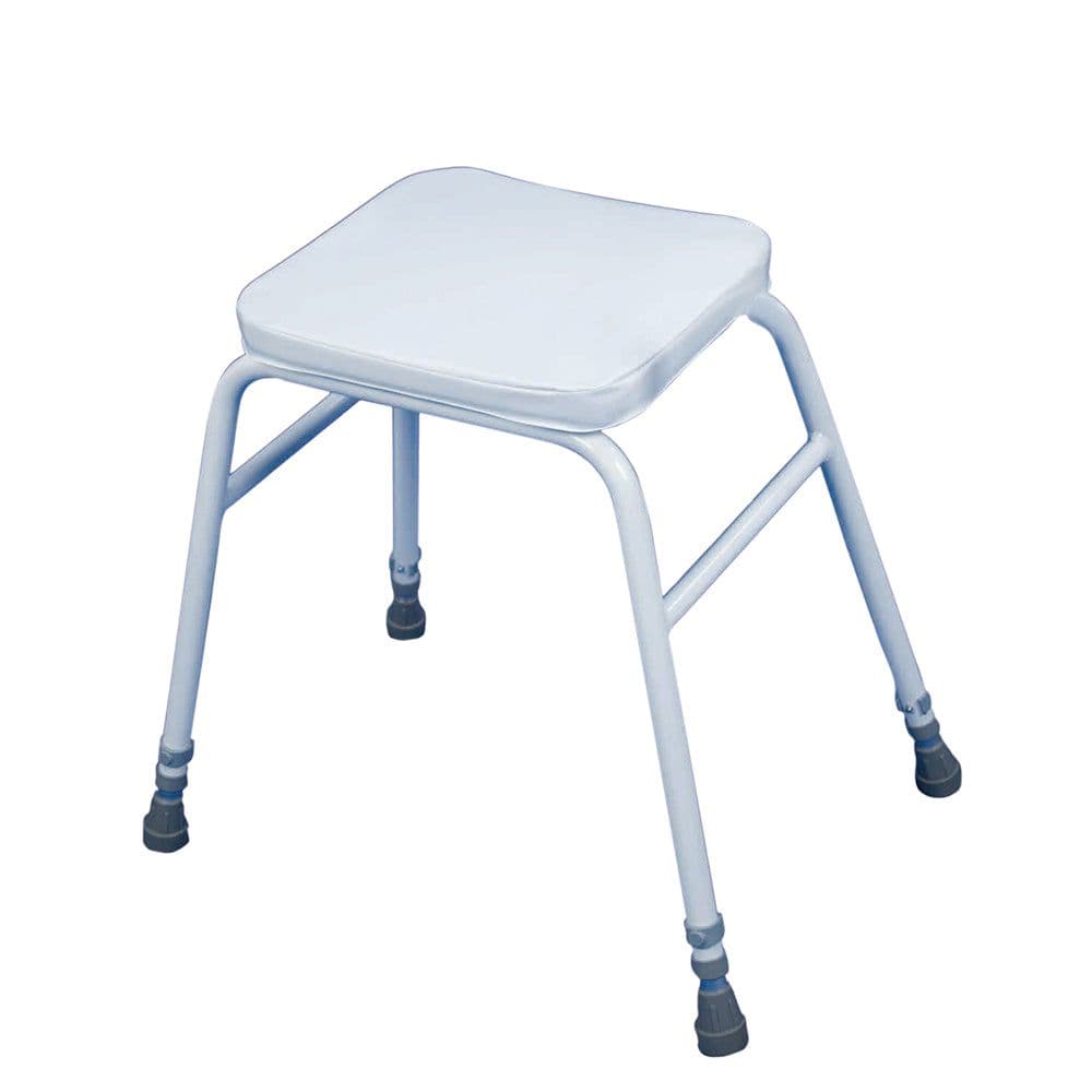 Height Adjustable Perching Stool 540 695mm Height Padded Easy Clean Seat