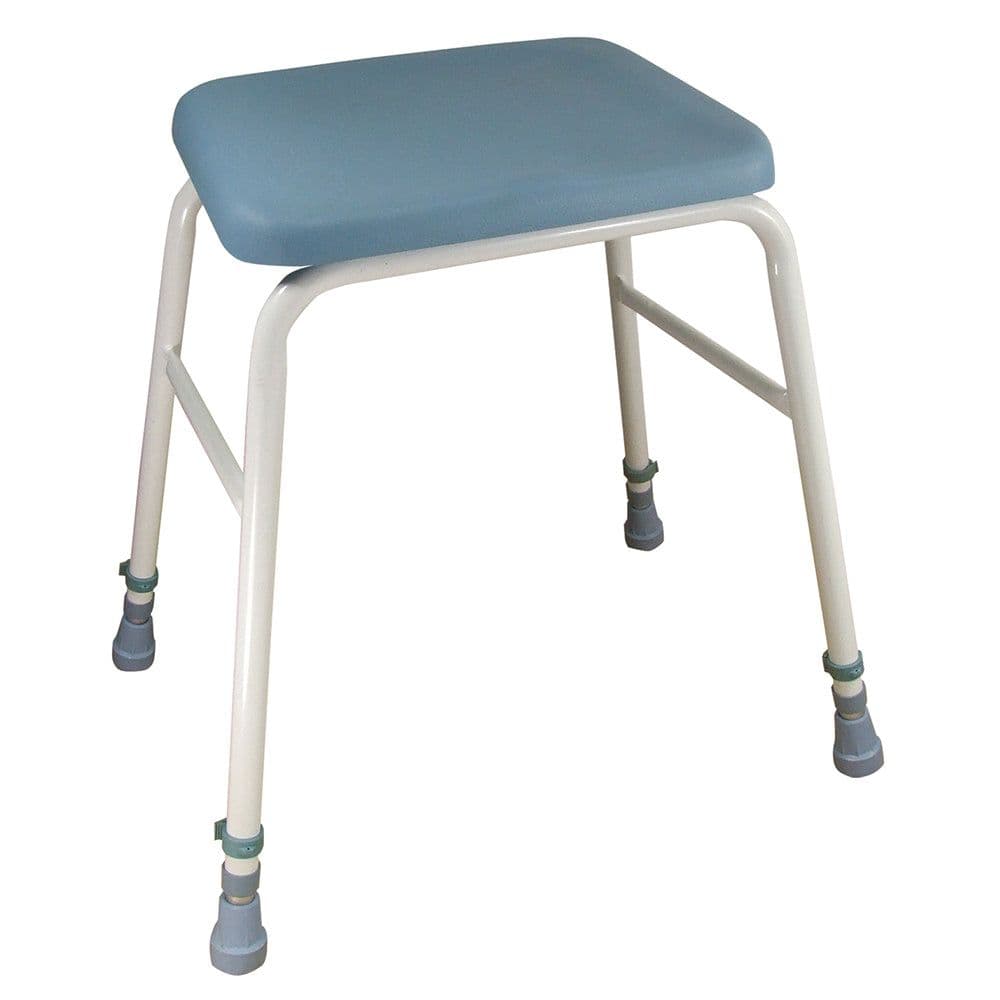 Height Adjustable Perching Stool 500 650mm Height Padded Wipe Clean Seat