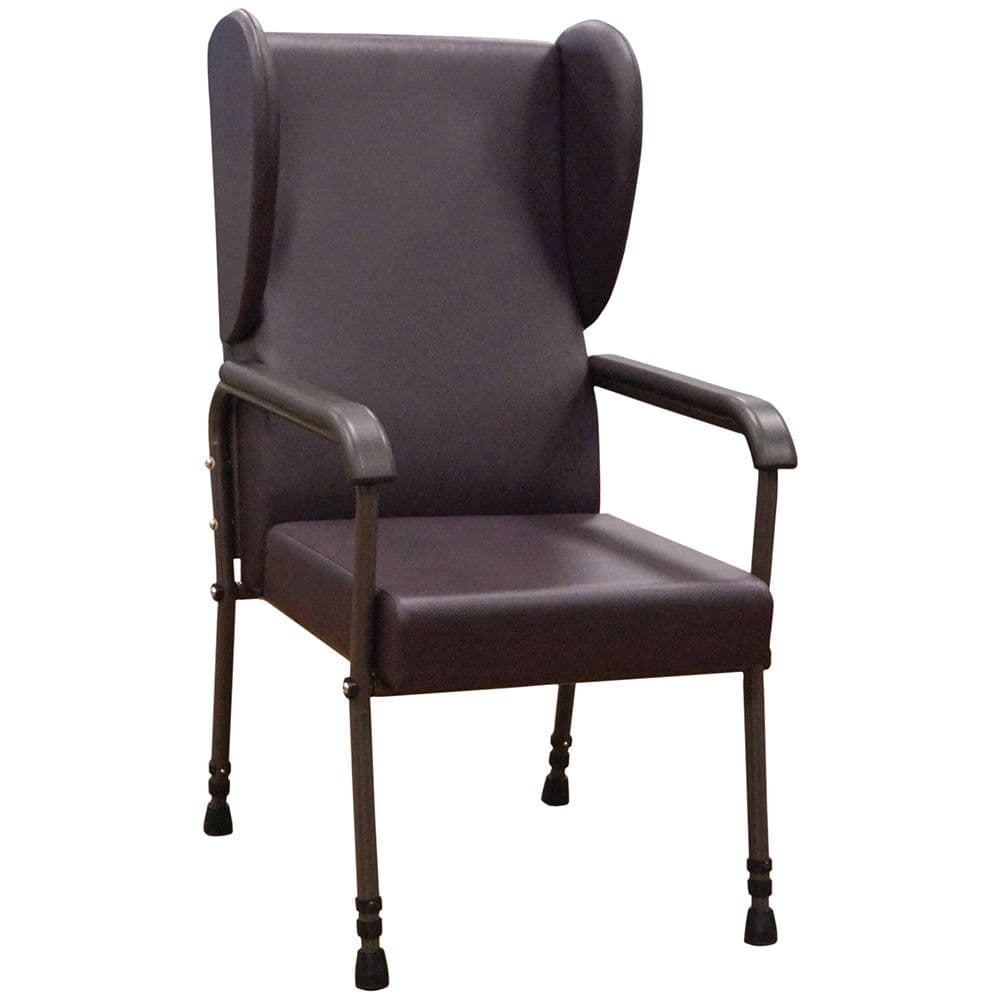 High Back Flat Pack Lounge Chair - Height Adjustable - Easy to Clean - Brown