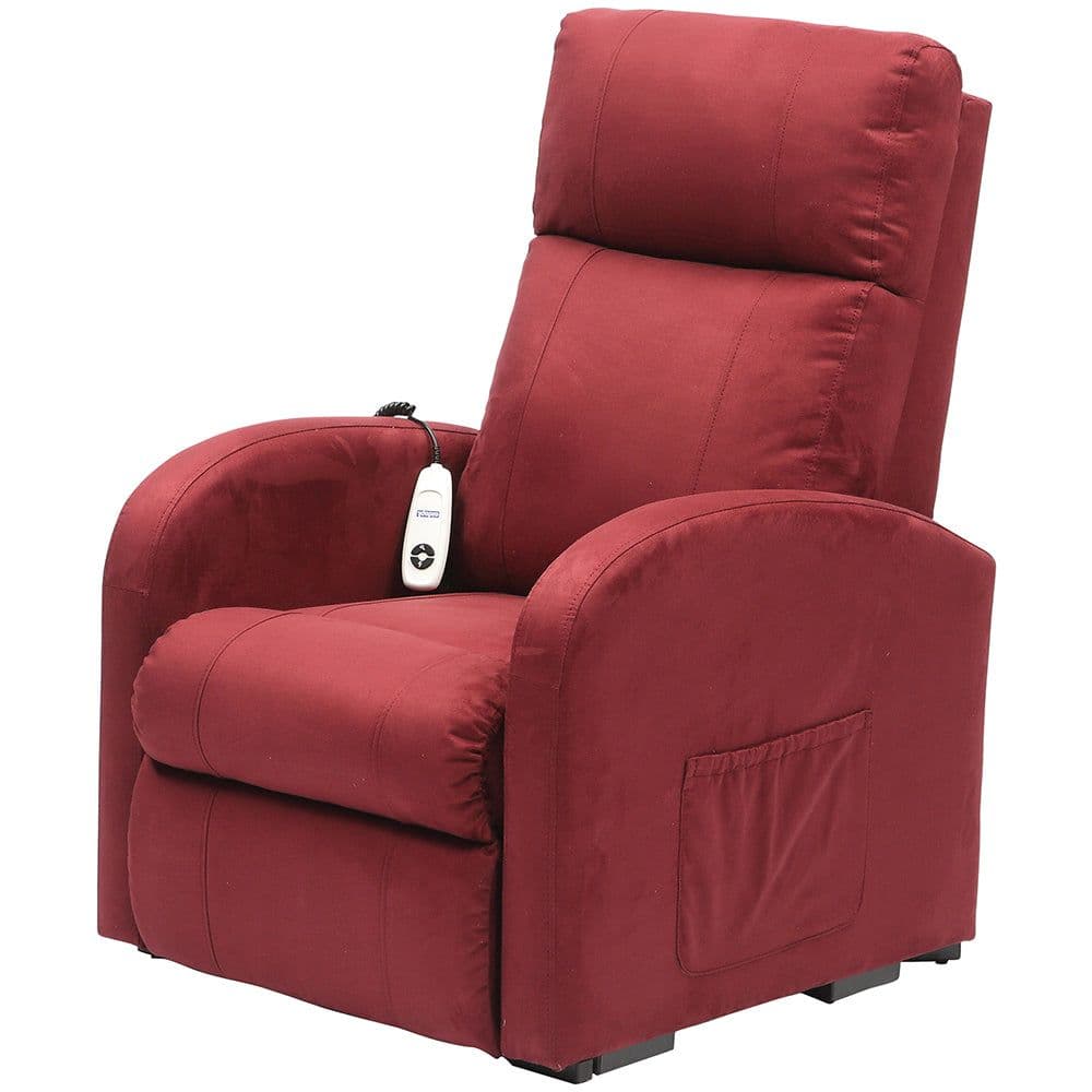 Single Motor Rise Recline Lounge Chair Coloured Suedette Material