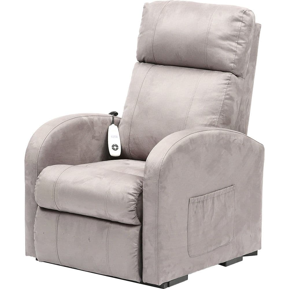 Single Motor Rise Recline Lounge Chair Pebble Micro Fibre Material