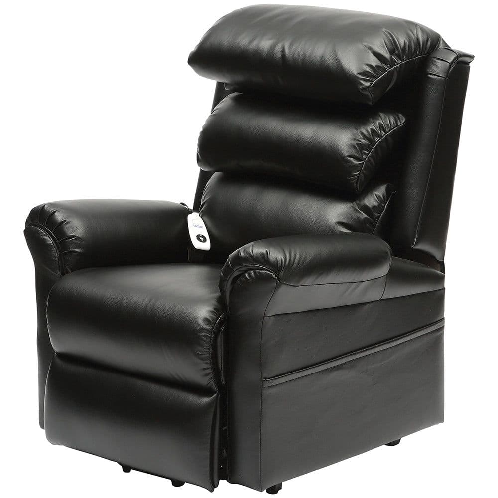 Wall Hugging Rise Recline Lounge Chair Wipe Clean PU Leather