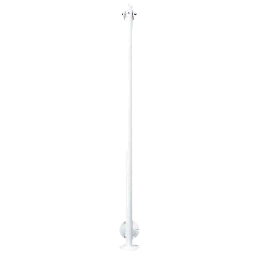White Two Flanged Mopstick Handrail Support - Swivel Bracket - Mobility Aid