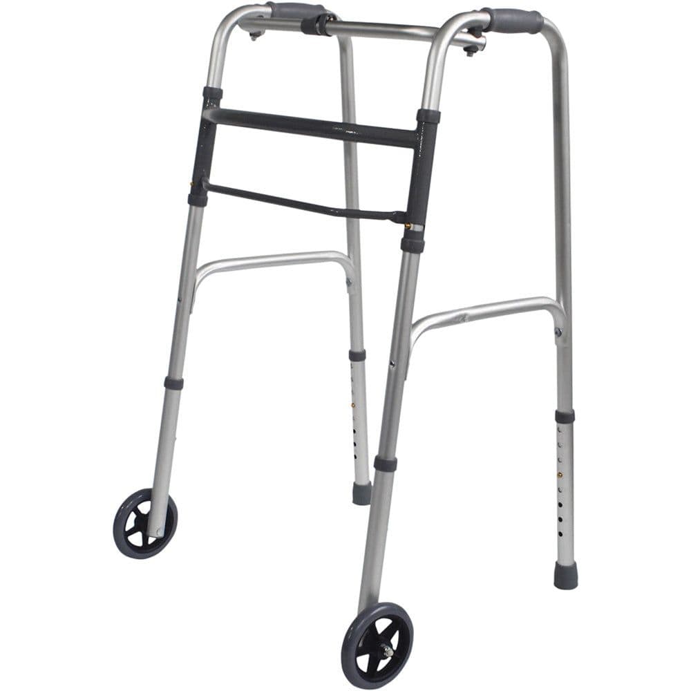 Folding Walking Frame Wheels Lightweight Aluminium Adjustable Height