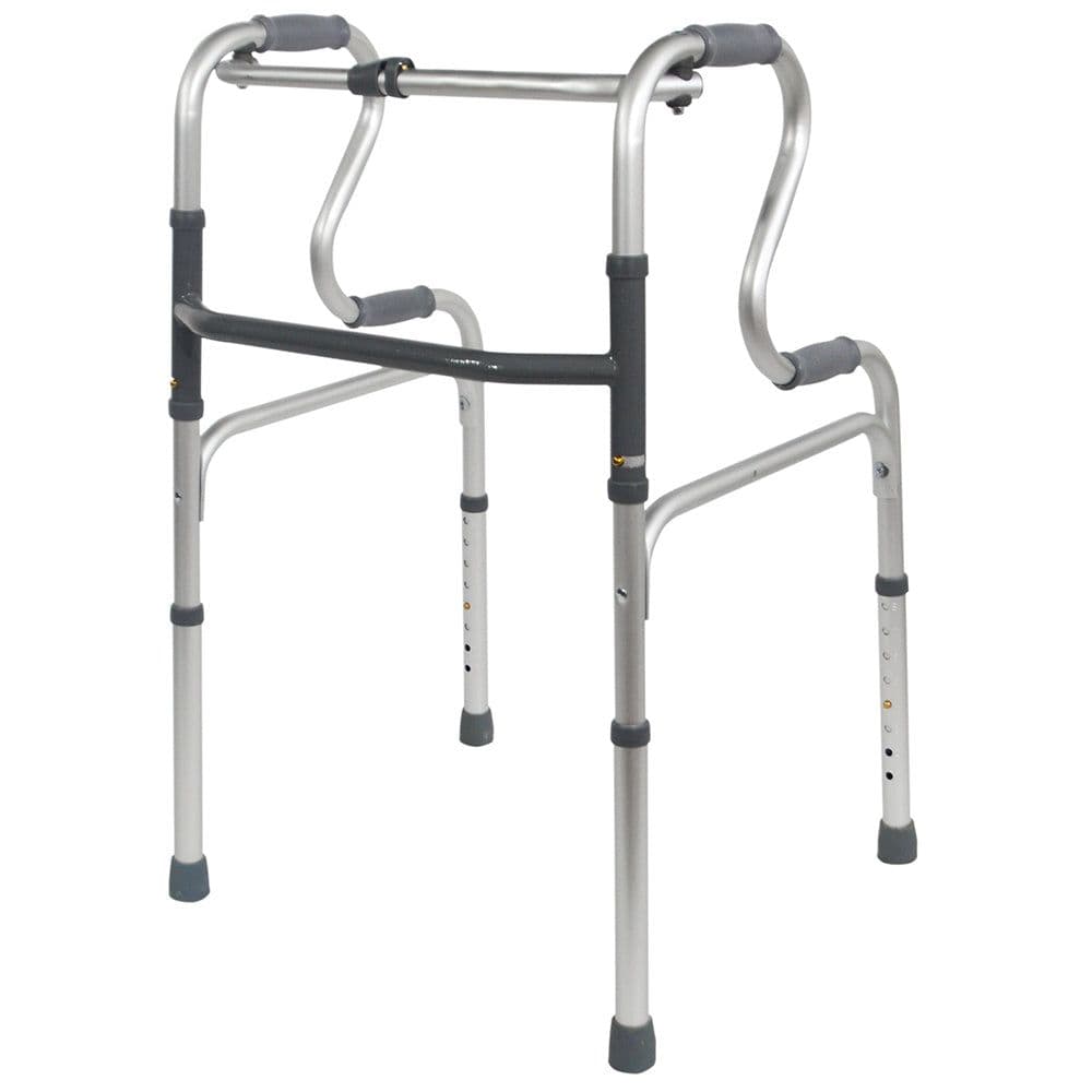 Dual Rise Lightweight Aluminium Folding Walking Frame Height Adjustable Legs