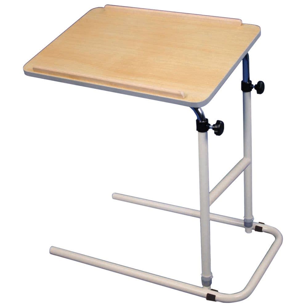 Height Adjustable Overbed Multi Table - 665 x 420mm Surface - Beech Tabletop
