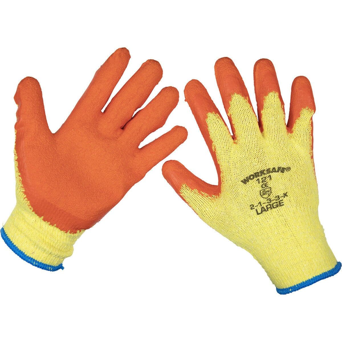 120 PAIRS Knitted Work Gloves Latex Palm Large Improved Grip Breathable