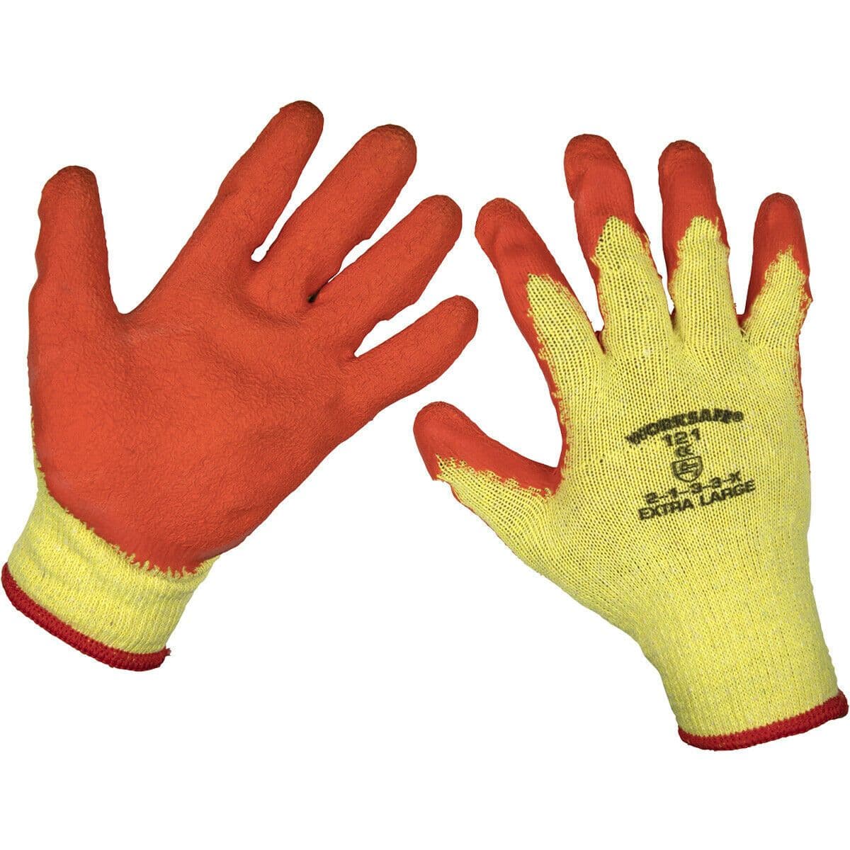 PAIR Knitted Work Gloves Latex Palm Improved Grip Breathable