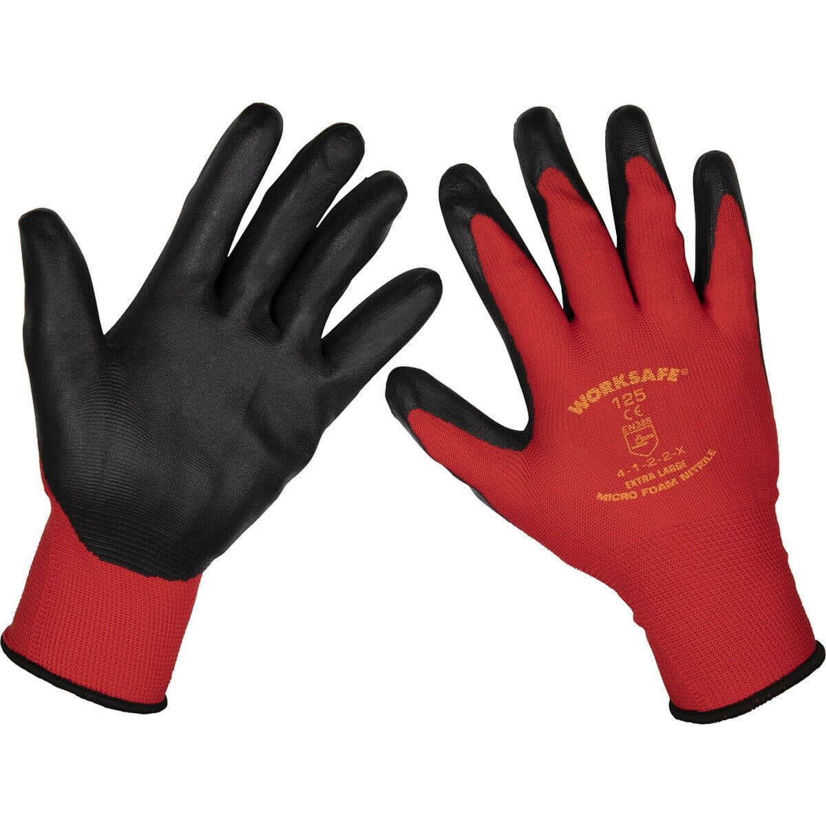 12 PAIRS Flexible Nitrile Foam Palm Gloves Abrasion Resistant Protection