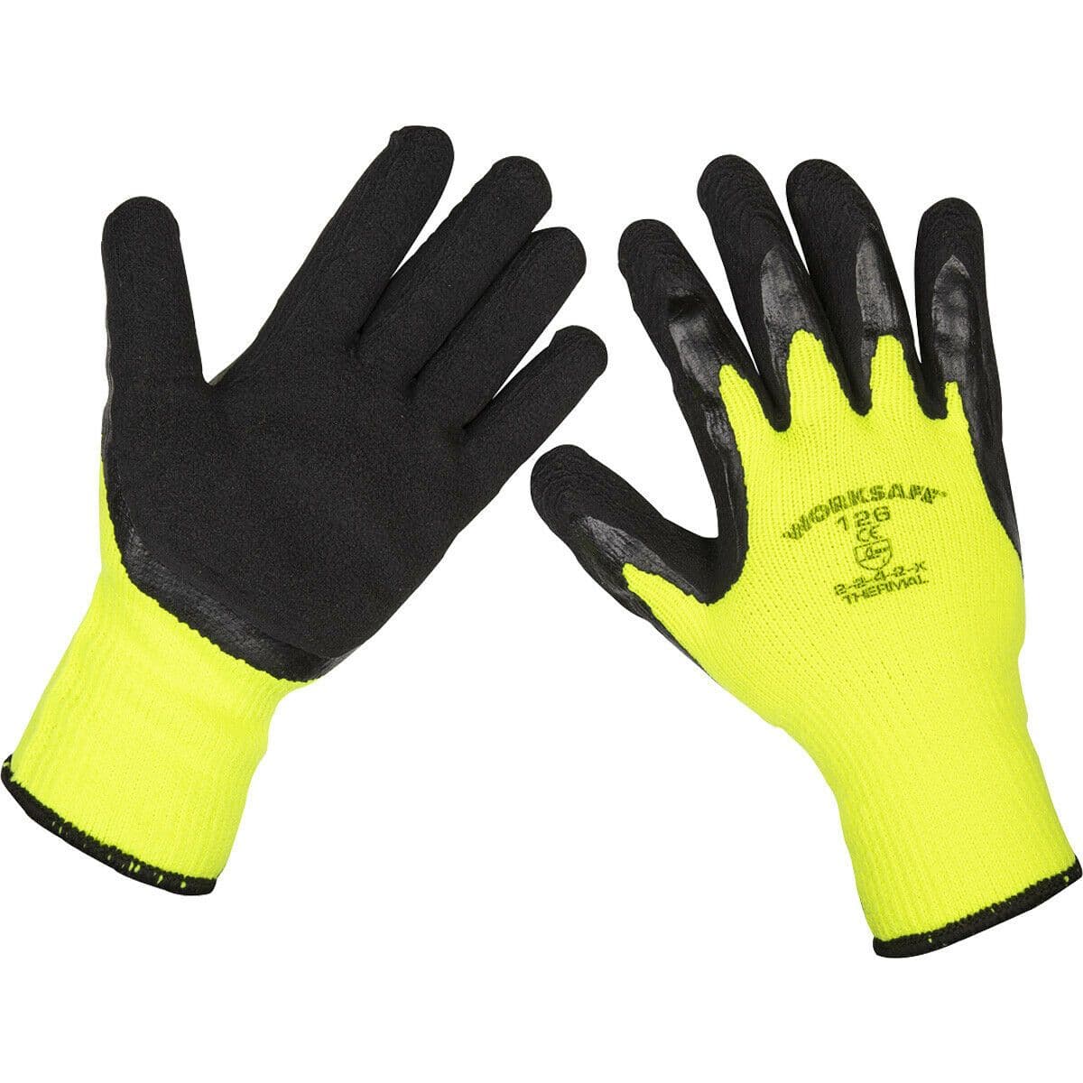 PAIR Thermal Lined Superior Grip Gloves Large Latex Coating Flexible
