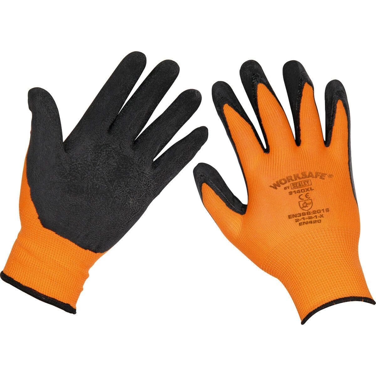 120 PAIRS Latex Coated Foam Gloves Improved Grip Lightweight Safety