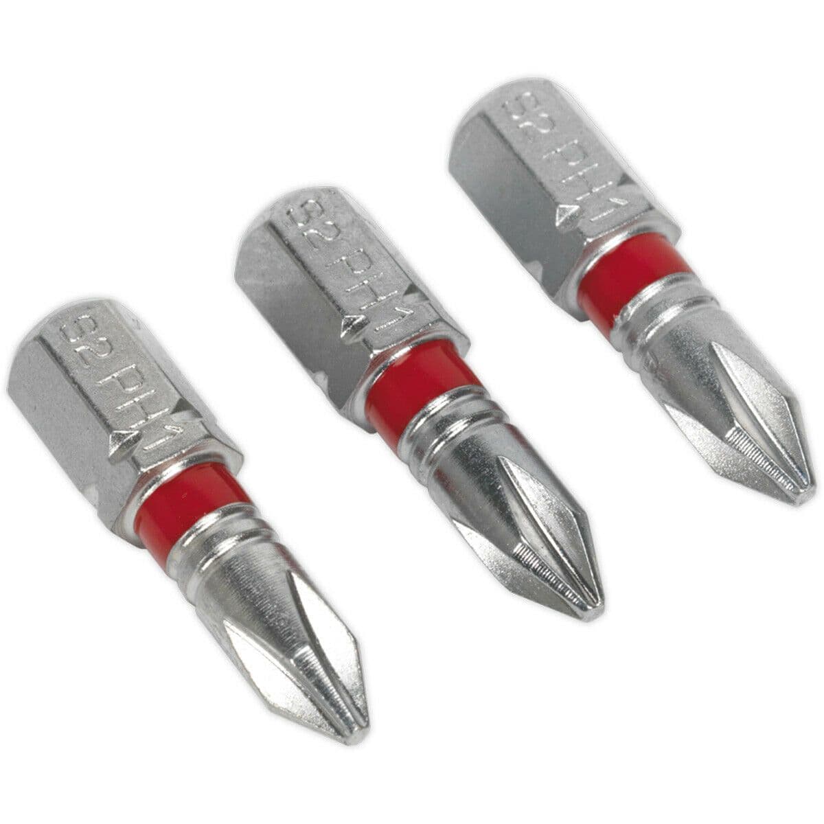 3 PACK 25mm Phillips #1 Coded Power Tool Bits S2 Steel Drill Bit