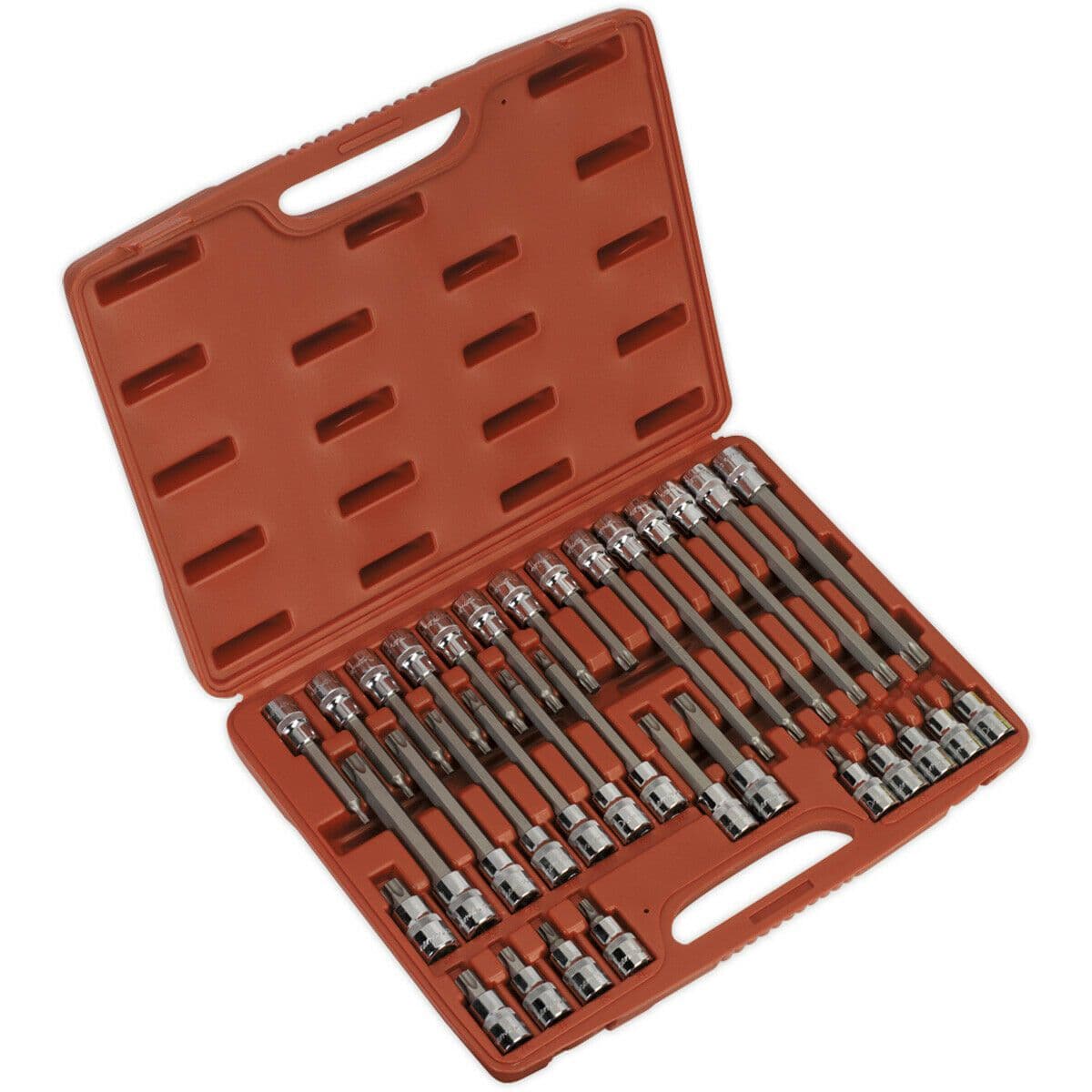 32pc TRX Star Short & Long Socket Bit Set 1 2" Square Drive Mechanic Vehicle