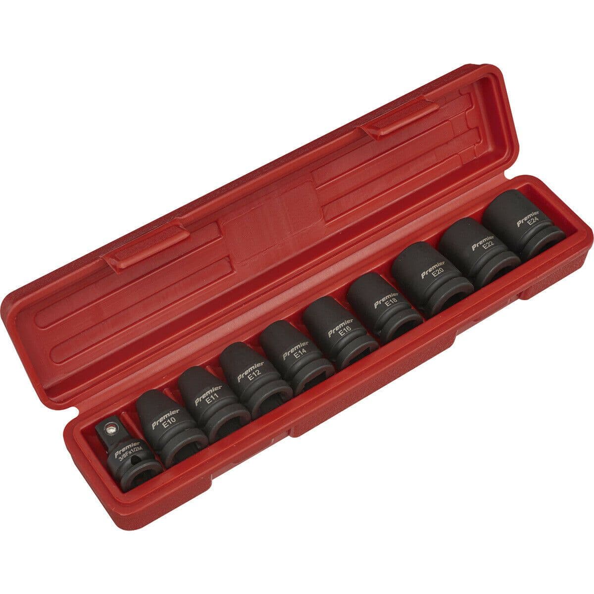 10 Piece Impact Socket Set - 1/2" Sq Drive - TRX-Star Female - Chromoly Steel